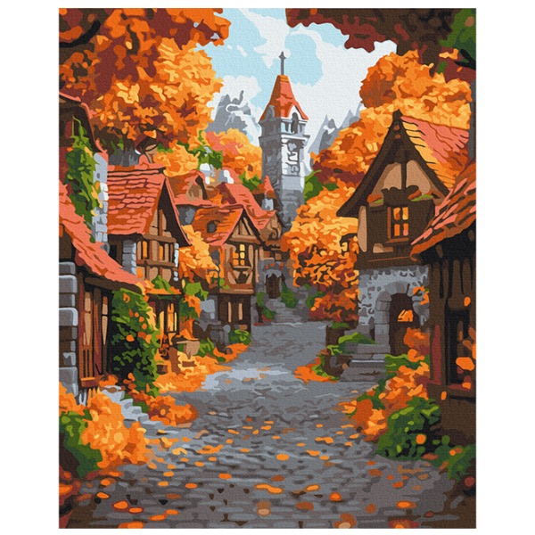 Pictură pe numere BrushMe Orașul octombrie BS54183 50 x 40 cm, Pânză photo 1