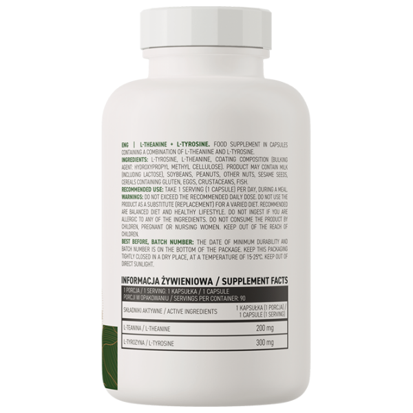 Аминокислоты OstroVit L-Theanine + L-Tyrosine (5903246227543) 45 г  photo 3