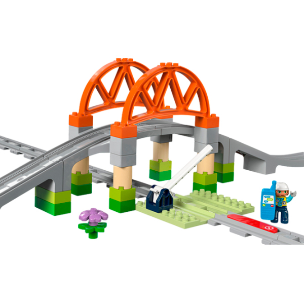 Constructor LEGO Train Bridge and Tracks Expansion Set Multicolor Numărul de piese 42, 2+ photo 2