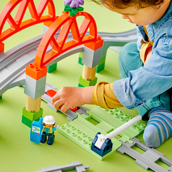 Constructor LEGO Train Bridge and Tracks Expansion Set Multicolor Numărul de piese 42, 2+ photo 4
