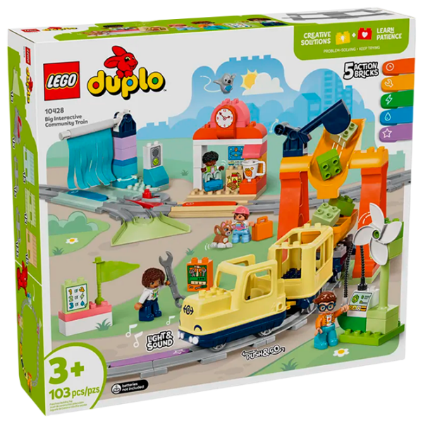 Constructor LEGO Big Interactive Community Train Multicolor Numărul de piese 103, 3+ photo 1