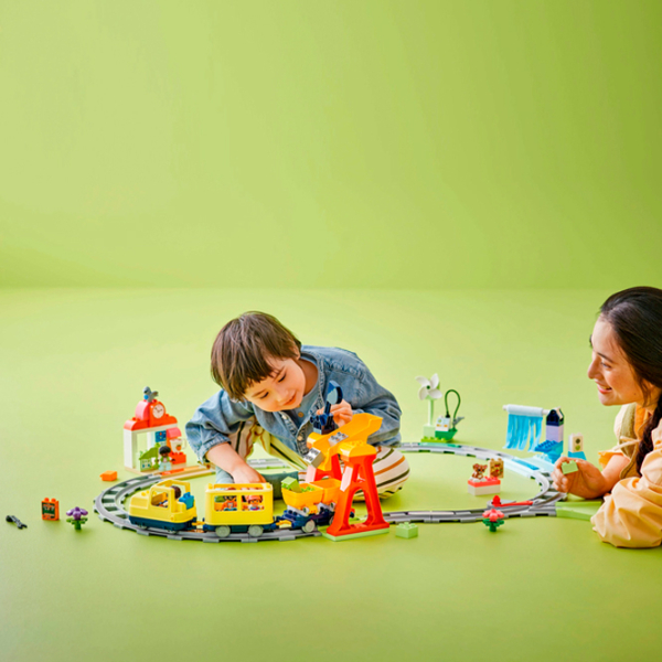 Constructor LEGO Big Interactive Community Train Multicolor Numărul de piese 103, 3+ photo 5