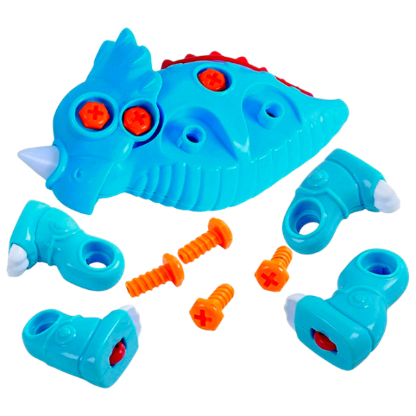 Конструктор PlayGo Build a Dino-Triceratops Синий Количество деталей 5, 3+ photo 2