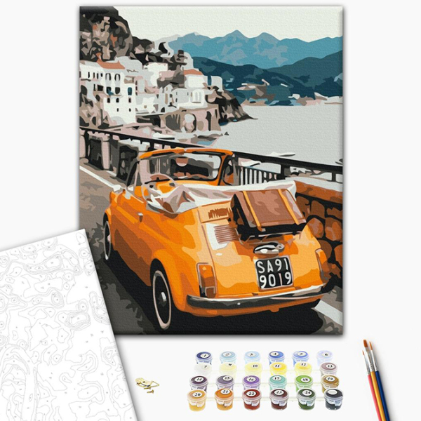 Pictură pe numere BrushMe Mașină retro BS39476 50 x 40 cm, Pânză photo 3