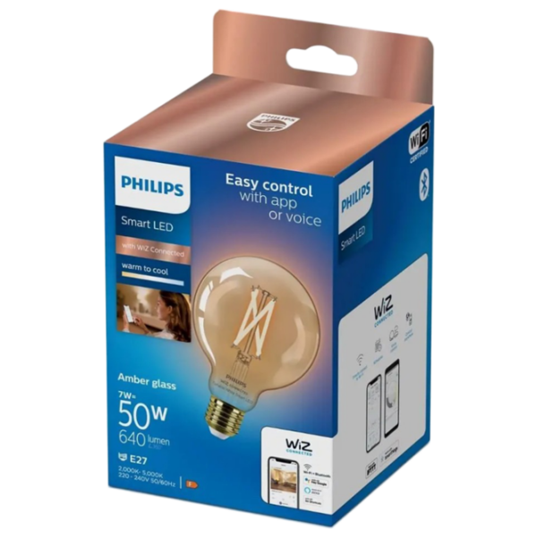 Умная лампочка светодиодная филаментная Philips Globe WIZ 929003018321 E27 | 7 Вт | White photo 2