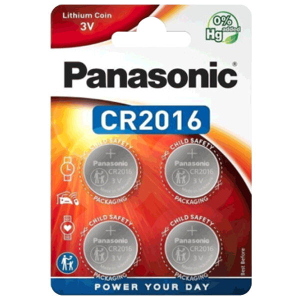 Baterie Panasonic CR-2016EL/4B CR2016 (4 buc.)  photo 1