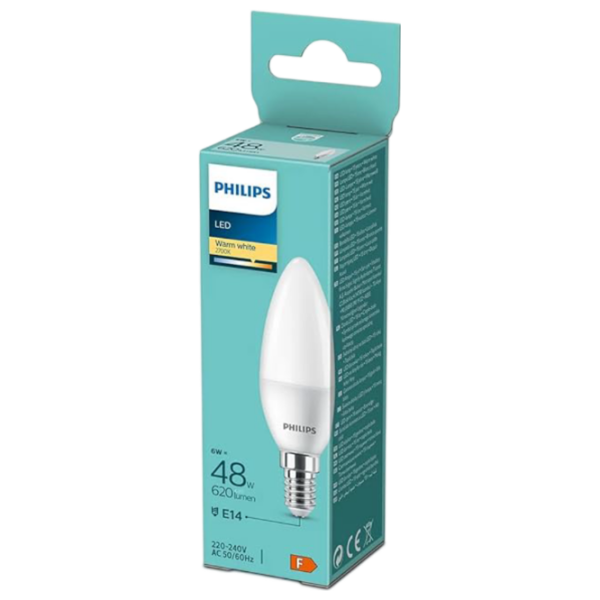Bec LED Philips B35 929002970893 E14 | 6 W | White photo 2