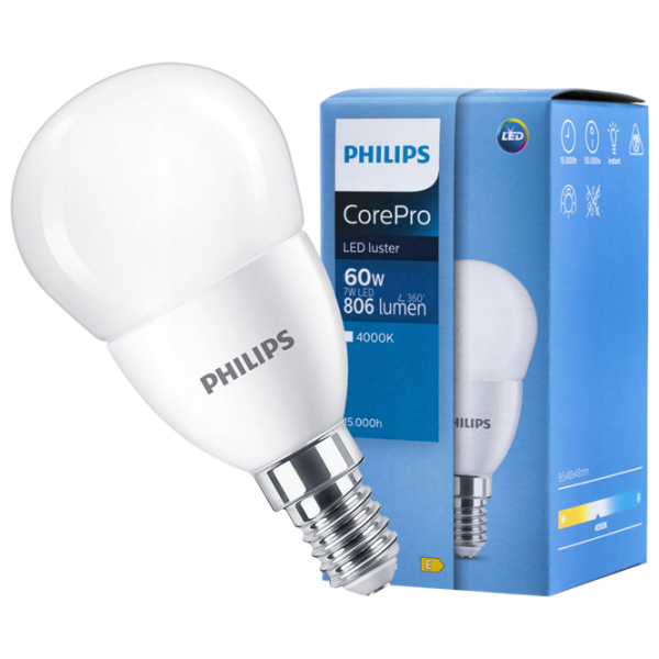Bec LED Philips CorePro LEDlustre 929002973302 E14 | 7 W | White photo 2