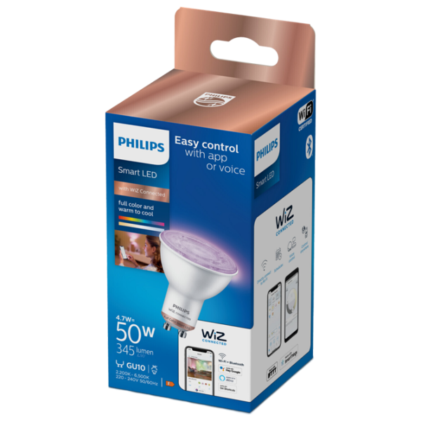 Bec inteligent LED Philips Spot WIZ 929002448421 GU10 | 4.7 W | RGB photo 2