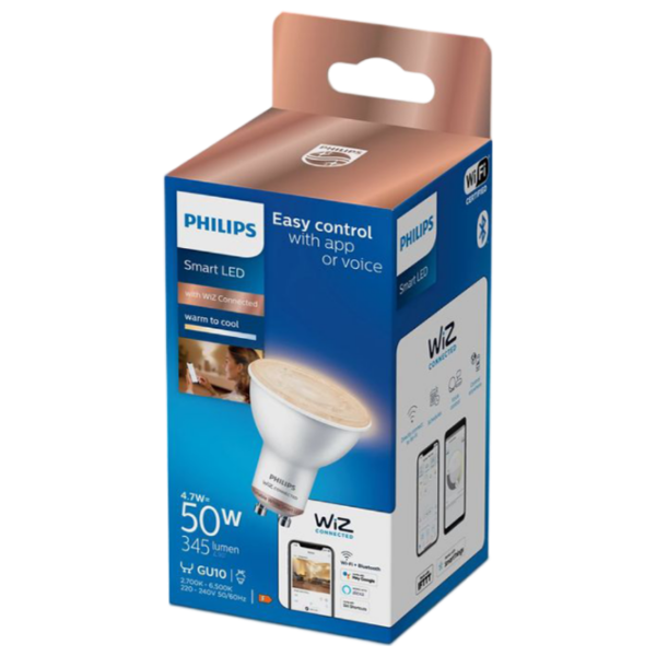 Bec inteligent LED Philips Spot WIZ 929002448321 GU10 | 4.7 W | White photo 2