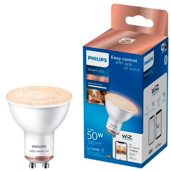 Bec inteligent LED Philips Spot WIZ 929002448321 GU10 | 4.7 W | White photo 3