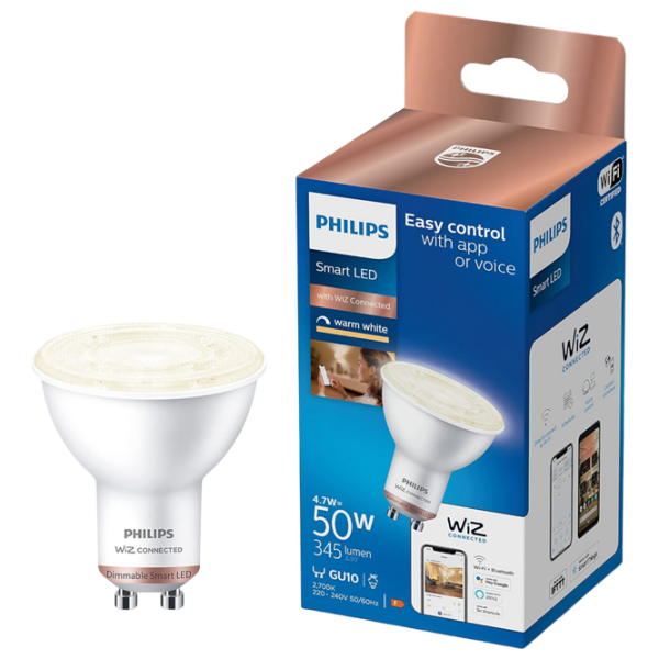 Bec inteligent LED Philips Spot WIZ 929002448121 GU10 | 4.7 W | White photo 4