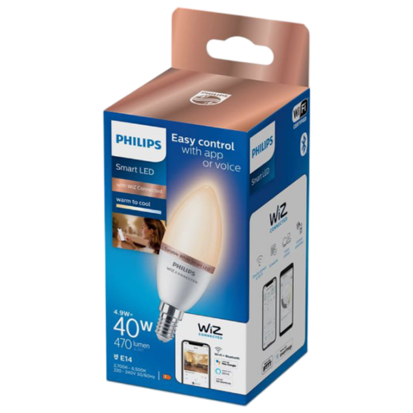 Умная лампочка светодиодная Philips Candle WIZ 929002448721 E14 | 4.9 Вт | RGB photo 2