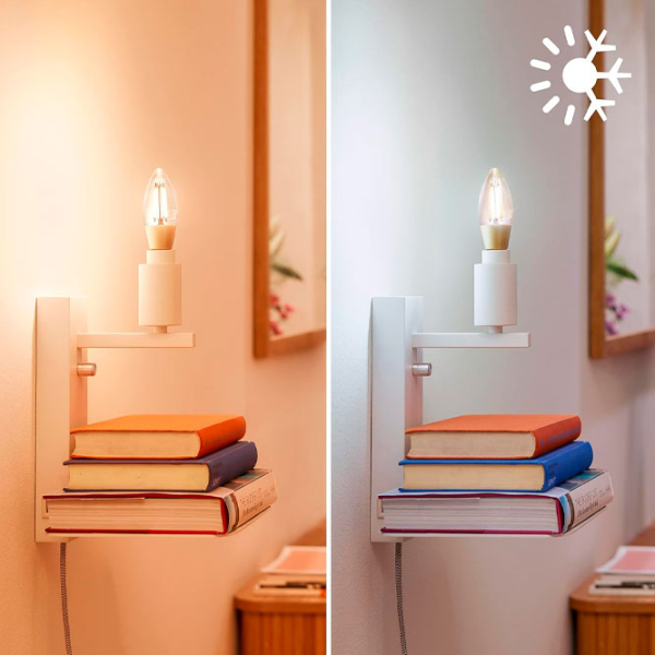 Умная лампочка светодиодная филаментная Philips Candle Filament WIZ 929003017621 E14 | 4.9 Вт | Yellow photo 4