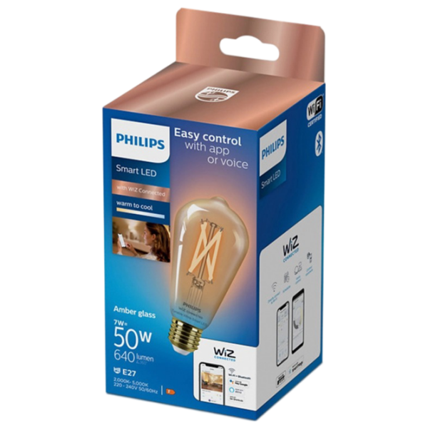 Bec inteligent LED cu filament Philips WIZ 929003018721 E27 | 7 W | White photo 2