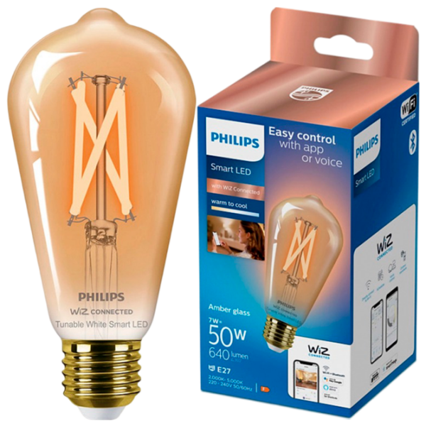 Bec inteligent LED cu filament Philips WIZ 929003018721 E27 | 7 W | White photo 3