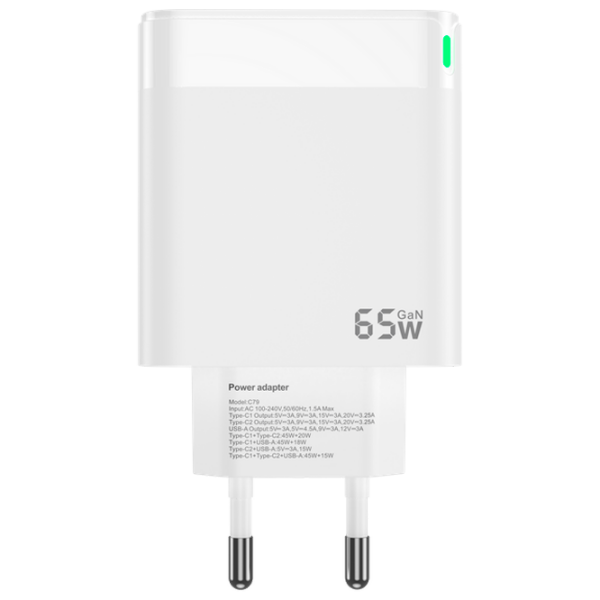 Încărcător de rețea Jellico C79 (65 W) White 4.5 A / White photo 5