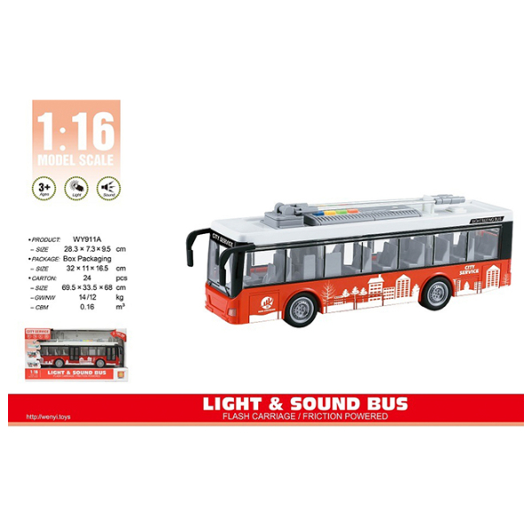 Troleibuz Wenyi Light & Sound Bus WY911A
Gray
Red  photo 9