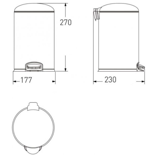 Coș de gunoi Volle 14-03-53W White Inox, 3l photo 2