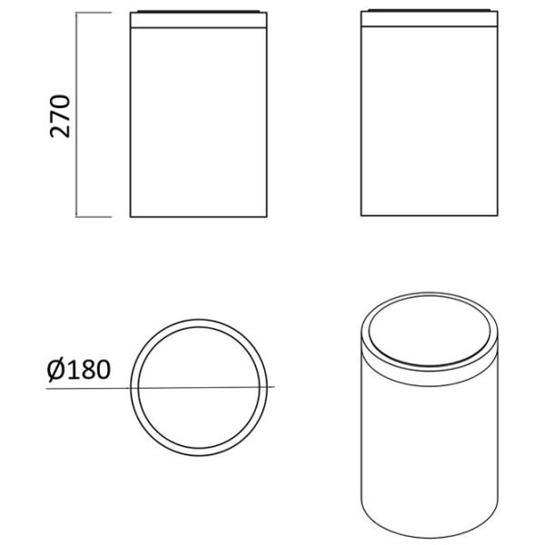 Coș de gunoi Rozzy Jenori Poznan White Plastic, 5l photo 2