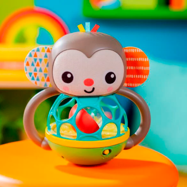 Сенсорная игрушка Bright Starts Grab & Giggle Monkey 16779 Коричневый 0.6+ photo 3