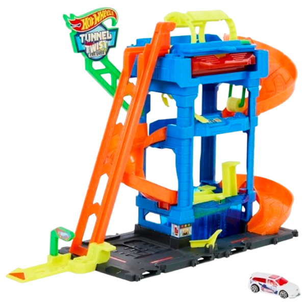 Авто-треки Hot Wheels City Tunnel Twist Car Wash & Color Shifters Vehicle HTN80 Разноцветный  photo 1