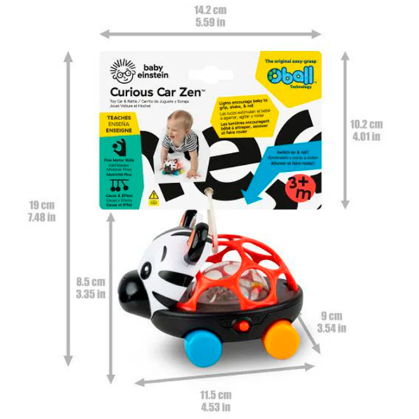 Jucărie muzicală Baby Einstein Curious Car Zen Oball 16772 Black 0.3+ photo 5
