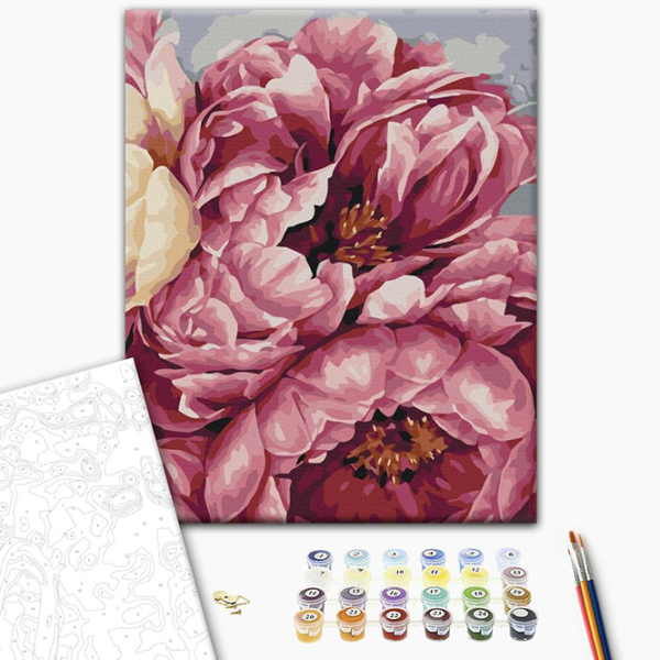 Pictură pe numere BrushMe Înflorirea bujorilor BS40543 50 x 40 cm, Pânză photo 2