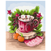 Pictură pe numere BrushMe Marshmallow în cană BS52744 50 x 40 cm, Pânză