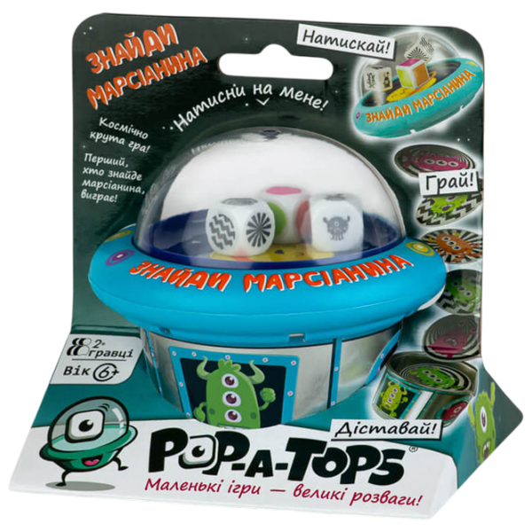 Joc de masă Fun Games Pop-A-Tops: Match a Martian pentru companii, 6+ photo 1