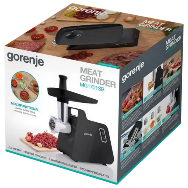 Mașină de tocat carne Gorenje MG1701SB Black /1700 W, 2.3 kg/min photo 5