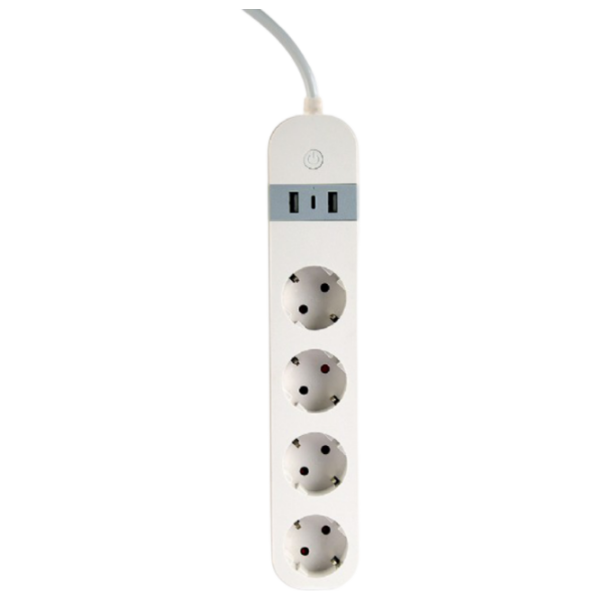 Удлинитель Gembird TSL-PS-S4U-01-W 1.5 м Белый  photo 1