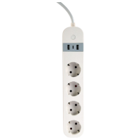 Удлинитель Gembird TSL-PS-S4U-01-W 1.5 м Белый 