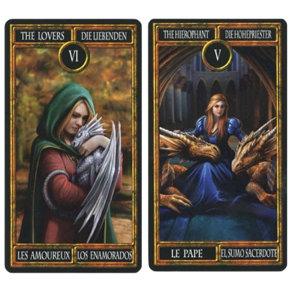 Joc de masă Fournier Dragon Tarot by Anne Stokes Cărți de tarot, 18+ photo 4
