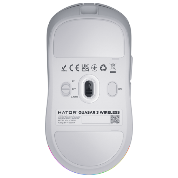 Mouse Hator Quasar 3 White Fără fir / 12000 dpi photo 6