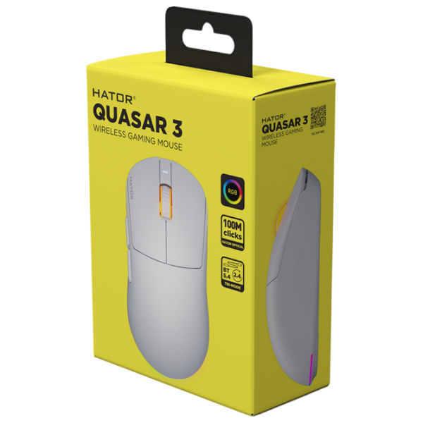 Mouse Hator Quasar 3 White Fără fir / 12000 dpi photo 7