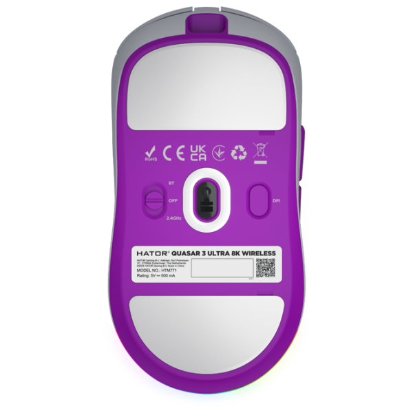 Mouse Hator Quasar 3 ULTRA 8K wireless White Fără fir / 30000 dpi photo 5