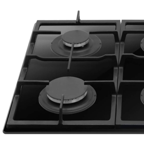 Plită încorporabilă pe gaz Hansa BHKS620531 Black Sticlă călită, Gratare: Fontă photo 4
