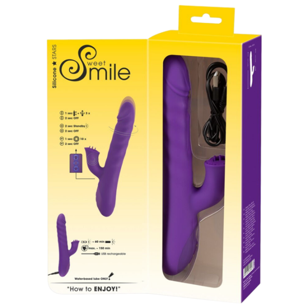 Вибратор Sweet Smile Thrusting & Rotating Пурпурный  photo 9
