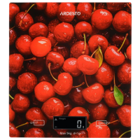 Cântar de bucătărie Ardesto SCK-893 CHERRY Red , Sticlă, 5 kg