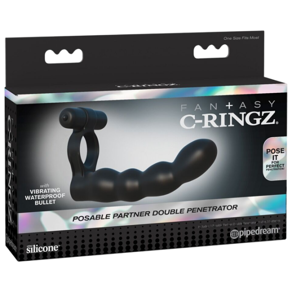 Вибратор Fantasy C-Ringz Posable Partner Double Penetrator Черный  photo 6