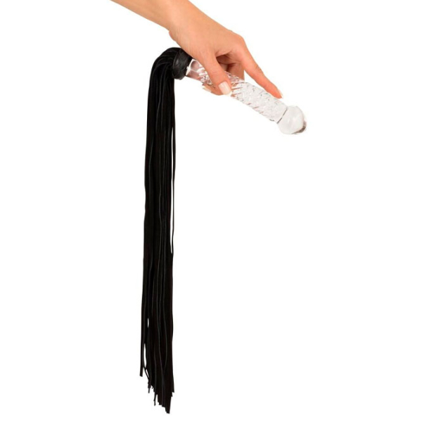 Bici Bad Kitty Leather Flogger Glass Black  photo 3