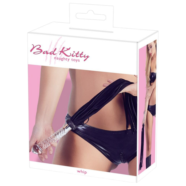Bici Bad Kitty Leather Flogger Glass Black  photo 5