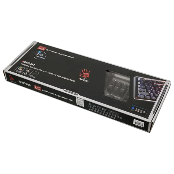 Tastatură A4Tech Bloody B810R NetBee Black Gaming, Cu fir photo 4