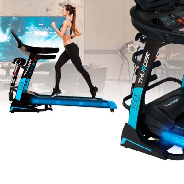 Bandă de alergat Thunder FLEX-DS-TFT Black 180 kg, 20 km/h photo 2