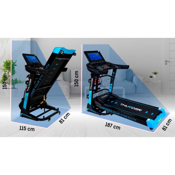 Bandă de alergat Thunder FLEX-DS-TFT Black 180 kg, 20 km/h photo 6