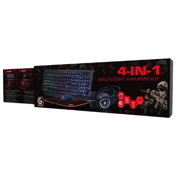 Set Gembird 4in1 Phantom Black Gaming, Cu fir photo 6