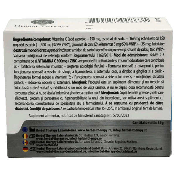 Vitamine Herbal Therapy Vitamina C 4840257008635  30 capsule photo 2