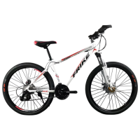 Bicicletă Frike TY-MTB 24" 14" Red White Oțel / Pentru adulți