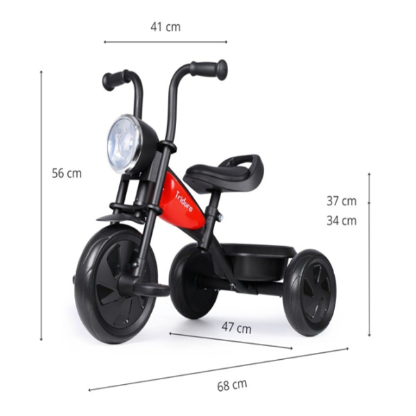 Triciclu Qplay Triduro Red  Metal / Pentru copii photo 7